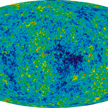 The Cosmic Microwave Background temperature fluctuations from the 7-year Wilkinson Microwave Anisotropy Probe data seen over the full sky. The image is a mollweide projection of the temperature variations over the celestial sphere.The average...