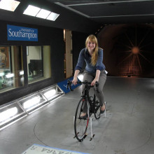 Kat in the University of Southampton's wind tunnel