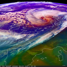 A case of extremely Rapid Cyclogenesis in the North Atlantic.