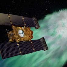 Artist's concept of NASA's Stardust-NExT mission, which flew by comet Tempel 1 on Feb. 14, 2011.