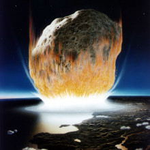 Artist's impression of the Chicxulub asteroid impact