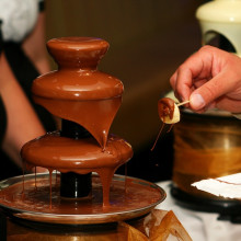 A chocolate fountain