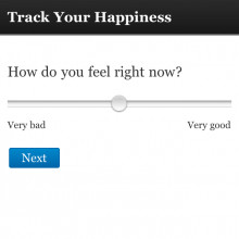 A screenshot from www.trackyourhappiness.org.