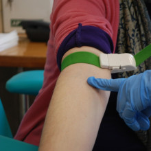 Taking a blood sample from a vein for blood testing
