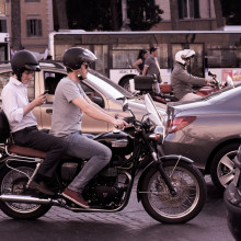 Motorbike in traffic