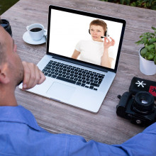 A person on a video call.