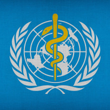 The logo of the World Health Organisation.