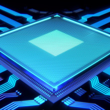 blue computer chip