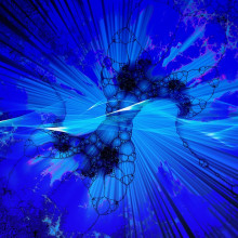 A stylised blue explosion.