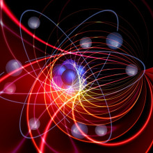 Abstract art of an atom