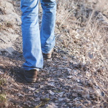 Walking on a trail