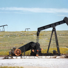 A field of oil pumpjacks.