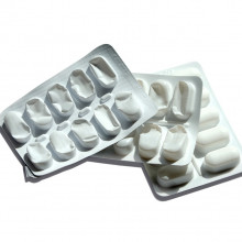 Plastic packaging for some pills.