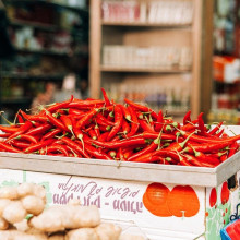 chillies on a table