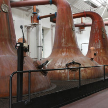 Whisky stills at a distillery Whisky stills at a distillery
