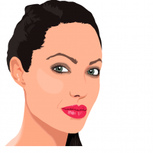 Angelina Jolie drawn in cartoon format