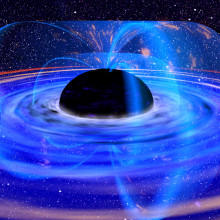 An artist's impression of a black hole accretion disk.