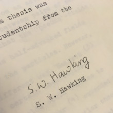Stephen Hawking's PhD Thesis Acknowledgements Page