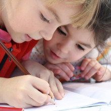 Children working at school