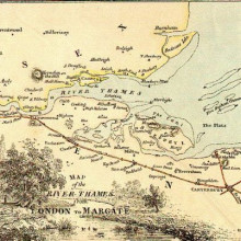 Map of the River Thames downstream from London, 1840