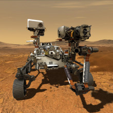 Artist's concept of the Perseverance Mars rover.