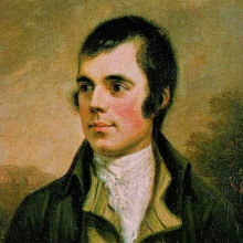 A portrait of the Scots poet Robert Burns.
