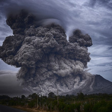 Erupting volcano