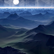 Artists impression of the surface of an exoplanet