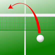 A ping pong ball and net schematic