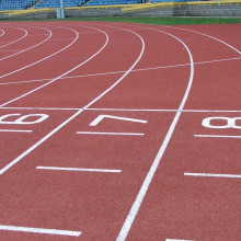 starting positions on an athletics running track