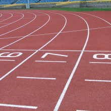 starting positions on an athletics running track