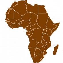 A drawing representing the map of Africa