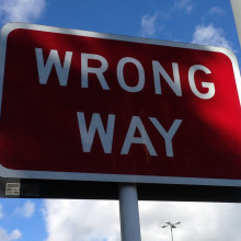 Wrong way sign