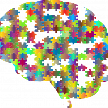  an image of a brain made of jigsaw pieces