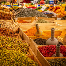 Spices on sale at a market