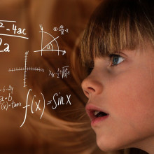 Child thinking about maths