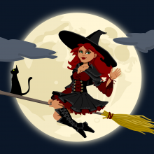 A witch on a broom