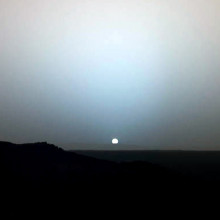 Sunset on Mars captured by Mars Exploration Rover Spirit