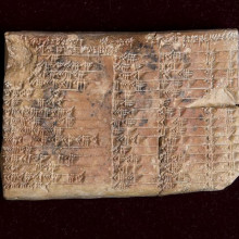 The 3,700-year-old Babylonian tablet Plimpton 322 at the Rare Book and Manuscript Library at Columbia University in New York.