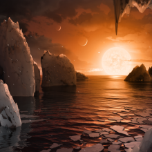 Sunset on an alien planet - TRAPPIST-1f.