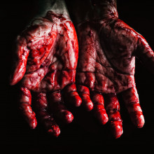 Hands covered in blood