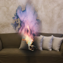 Burning sofa