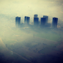 Air pollution above a city