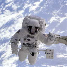 this is a picture of an astronaut doing a space walk