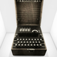 An enigma machine, used by German forces in the Second World War to send coded messages