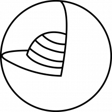 A diagram of the core of a planet A diagram of the core of a planet
