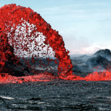 Lava from a volcanic eruption