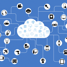 An infographic showing different smart devices, all connected to a cloud