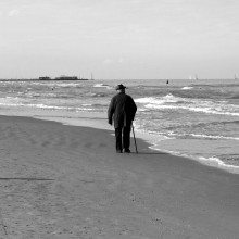 Man walking on the beach