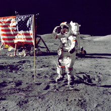 Apollo astronaut on the Moon
